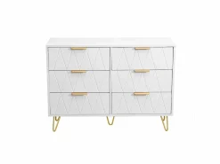 Cómoda, armario con 6 cajones,100 x 34 x 73 cm, aparador para salón, elegante estilo escandinavo, color^ Discount