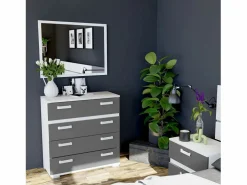 duehome Cómoda Ataneq Blanco - Grafito Marru00f3n