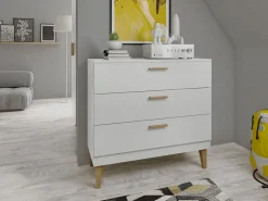 Cómoda blanca y patas de madera de roble Blanka^Les Tendances Outlet
