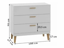 Cómoda blanca y patas de madera de roble Blanka^Les Tendances Outlet