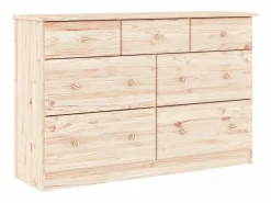 vidaxl Cómoda|Cómoda cajonera ALTA madera maciza pino 112x35x73 cm