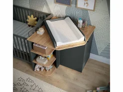 Vicco Mueble De Bebé|Cómoda cambiador antracita/artisan 85x85x77.3 kristian
