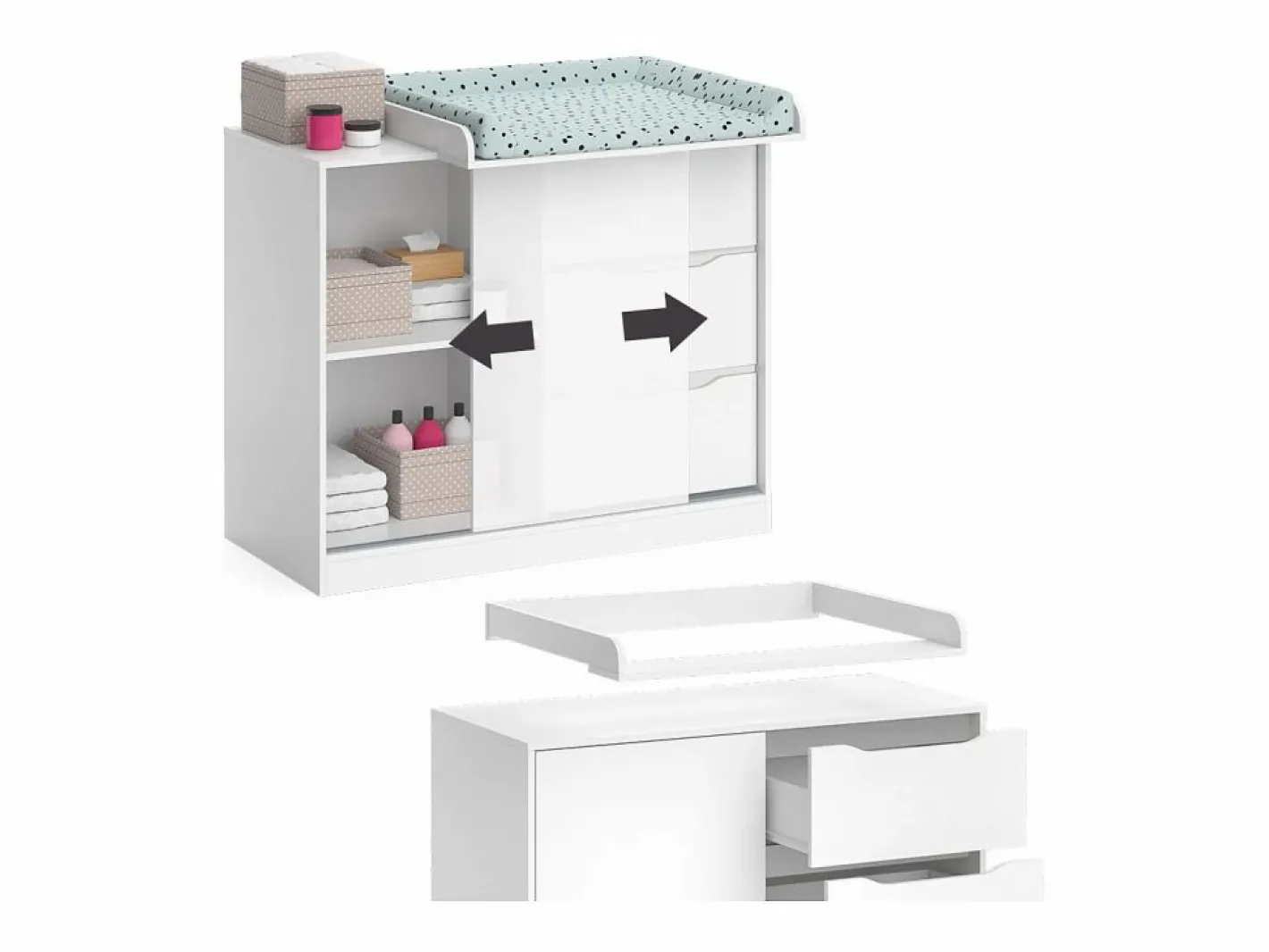 Vicco Mueble De Bebé|Cómoda cambiador 113x53x93 ruben