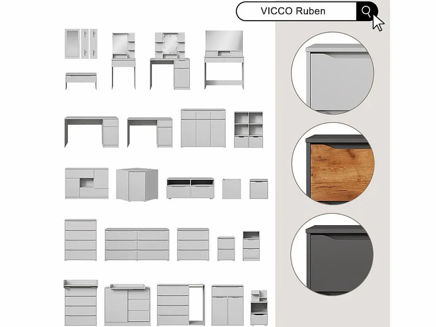 Vicco Mueble De Bebé|Cómoda cambiador 113x53x93 ruben