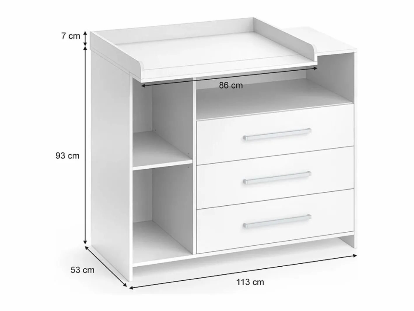 Vicco Mueble De Bebé|Cómoda cambiador 113x53x100 oskar