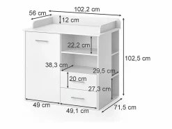Vicco Mueble De Bebé|Cómoda cambiador 113x45x100 lea