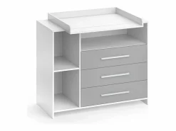 Vicco Cómoda cambiador /gris 113x53x100 oskar Blanco Clearance