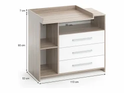 Cómoda cambiador /sonoma 113x53x100 oskar^Vicco Outlet