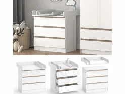 Vicco Cómoda cambiador /sonoma 80x76x87 emma Blanco Hot