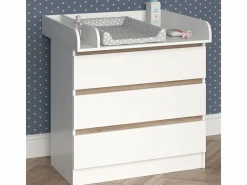 Vicco Cómoda cambiador /sonoma 80x76x87 emma Blanco Hot