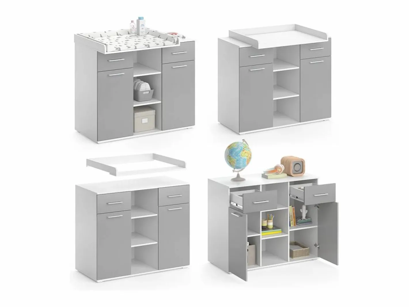 Vicco Mueble De Bebé|Cómoda cambiador 113x70x109 leonie