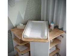 Vicco Mueble De Bebé|Cómoda cambiador roble blanco/dorado 85x85x77.3 kristian