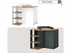 Vicco Mueble De Bebé|Cómoda cambiador roble blanco/dorado 85x85x77.3 kristian