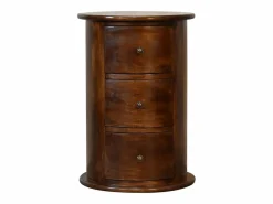 Cómoda Chestnut Drum con 3 cajones^ Best