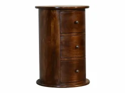 Cómoda Chestnut Drum con 3 cajones^ Best