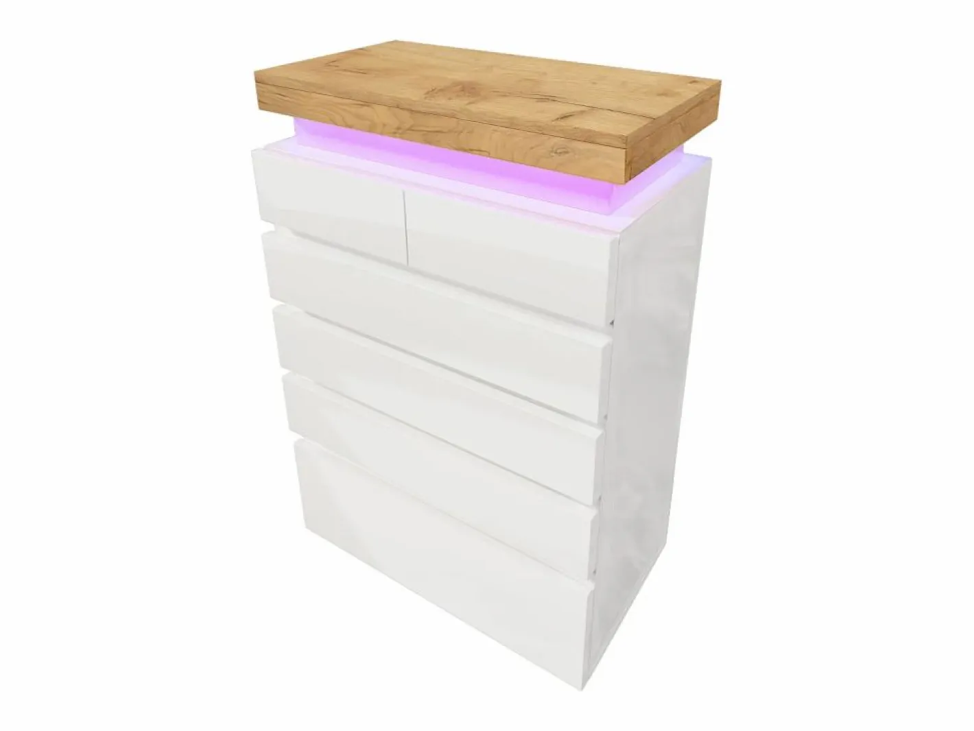 Merax Cómoda|Cómoda con 6 cajones - 73 x 39 x 115 cm - LED - Tablero de partículas - para salón y dormitorio -