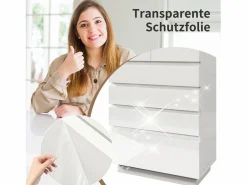Merax Cómoda|Cómoda con 6 cajones - 73 x 39 x 115 cm - LED - Tablero de partículas - para salón y dormitorio -