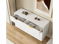 Cómoda con 6 cajones - 120 x 40 x 77 cm - Tablero de partículas - para salón, dormitorio - Color^Merax Best