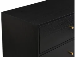 Vente-unique Cómoda|Cómoda con 6 cajones de MDF y metal en color negro y dorado - MILAVIA