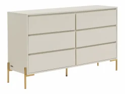 Cómoda con 6 cajones de MDF y metal en color y dorado - KORASA de Pascal Morabito^Vente-unique