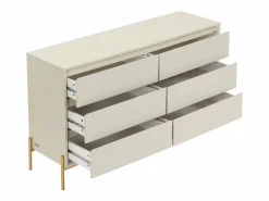 Cómoda con 6 cajones de MDF y metal en color y dorado - KORASA de Pascal Morabito^Vente-unique