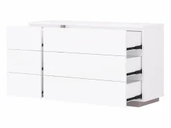 Vente-unique Cómoda|Cómoda con 6 cajones en color blanco y topo NAPOLI