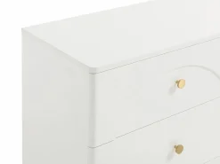 Vente-unique Cómoda con 6 cajones en color y dorado - ALOBARA Blanco Hot