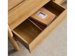 Sweeek Cómoda|Cómoda con decoración de madera, 6 cajones natural
