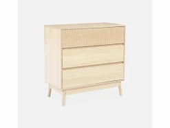 Cómoda con efecto madera, 3 cajones madera clara^Sweeek