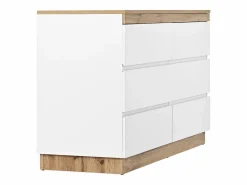 Cómoda de 6 cajones - 110 x 40 x 67,5 cm - para dormitorio y salón - Aglomerado E1 - + roble^Merax