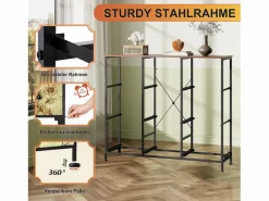 Cómoda de 9 cajones - Mueble de dormitorio - Estructura de metal y tapa de madera - Mueble de almacenaje para salón - Estilo vintage^ Outlet
