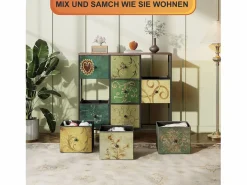 Cómoda de 9 cajones - Mueble de dormitorio - Estructura de metal y tapa de madera - Mueble de almacenaje para salón - Estilo vintage^ Outlet