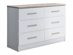Cómoda de 6 cajones color blanco y natural - SKAIDO^Vente-unique Clearance