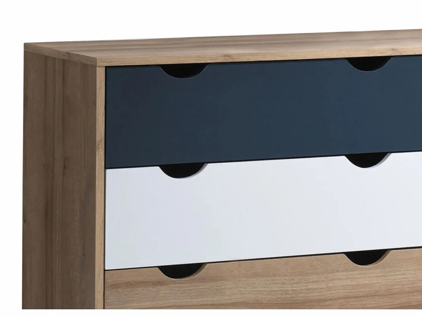 Vente-unique Muebles Niño|Cómoda|Cómoda de 6 cajones en blanco natural y azul marino - LURVIA