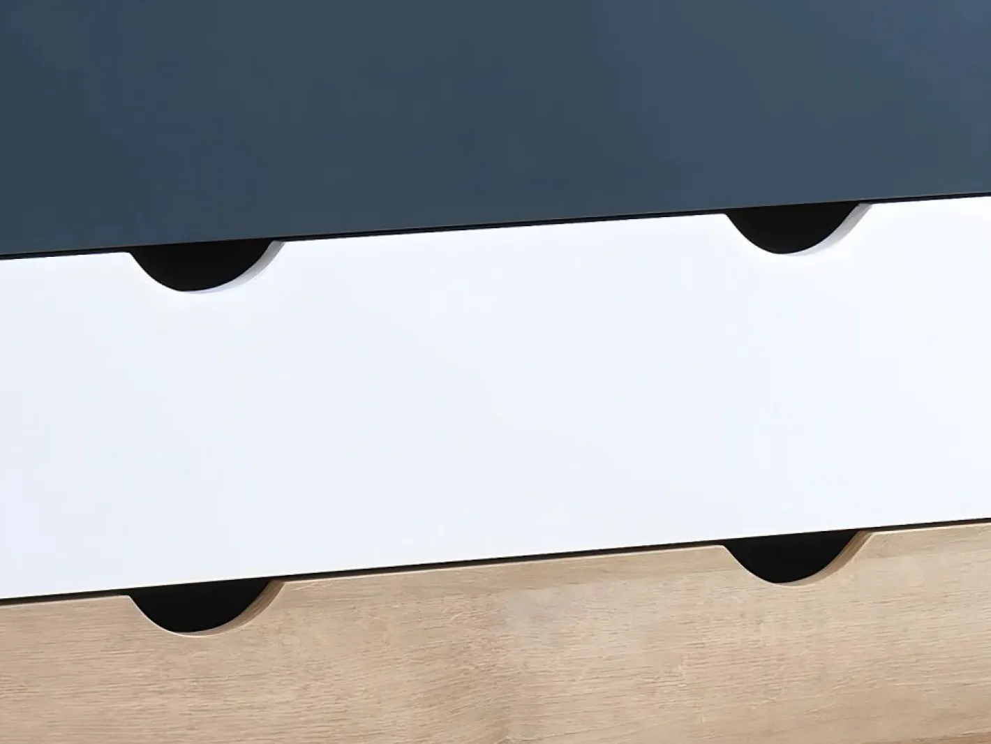 Vente-unique Muebles Niño|Cómoda|Cómoda de 6 cajones en blanco natural y azul marino - LURVIA