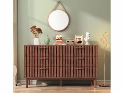 Cómoda de 6 cajones, mueble de dormitorio, mueble de almacenaje, adecuada para dormitorio o salón, madera, 100 x 34 x 73 cm^