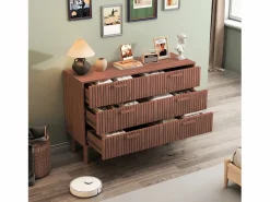 Cómoda de 6 cajones, mueble de dormitorio, mueble de almacenaje, adecuada para dormitorio o salón, madera, 100 x 34 x 73 cm^