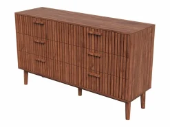 Cómoda de 6 cajones, mueble de dormitorio, mueble de almacenaje, adecuada para dormitorio o salón, madera, 100 x 34 x 73 cm^
