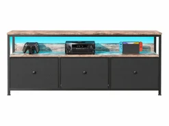 Cómoda de dormitorio con iluminación LED y 3 cajones - Mueble multifuncional para dormitorio y salón - Aparador robusto y resistente - 108 x 30 x 57 cm -^ Best