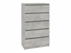 Cómoda de madera contrachapada hormigón 60x36x103 cm ES80741^