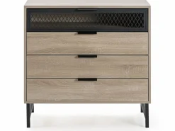 Cómoda de noche Hera 3 cajones 1 puerta color madera^VS Venta-stock Outlet
