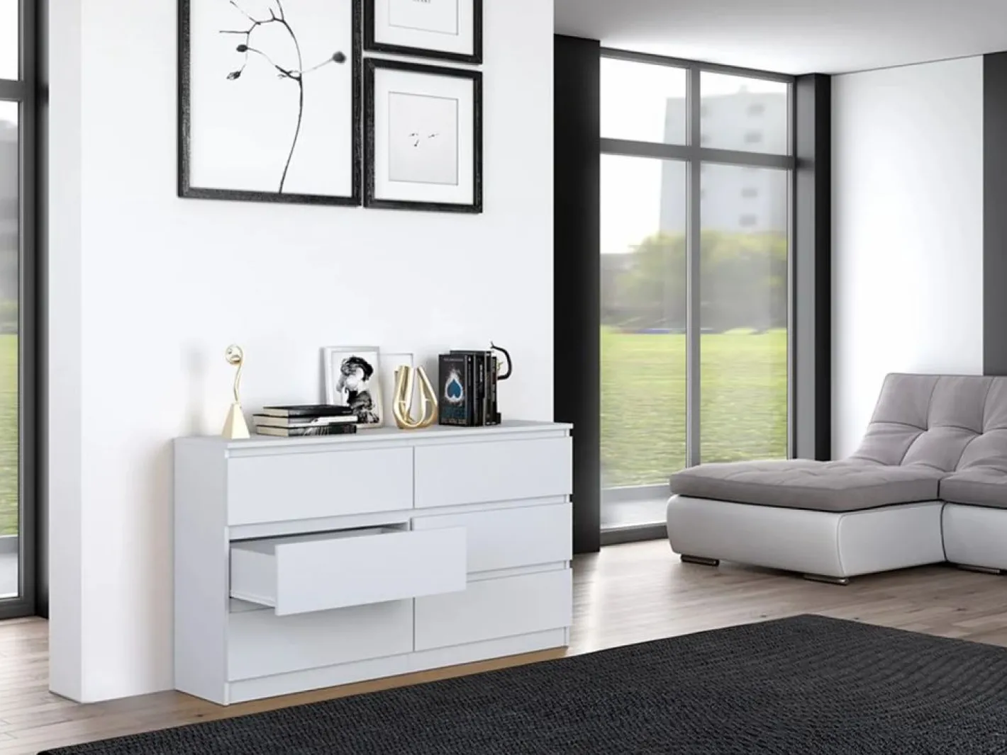 SELSEY Cómoda|Cómoda de seis cajones - 138 cm - - MALWA