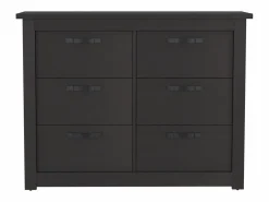 TuHome Cómoda Doble de 6 Cajones Becca, con tiradores métalicos 120 CM L X 40.7 CM P X 91.7 CM A Wengue Negro Clearance