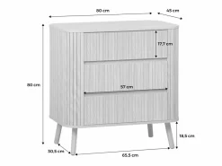 Sweeek Cómoda|Cómoda en decoración estriada natural de 3 cajones natural