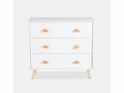 Sweeek Cómoda infantil, 3 cajones Blanco New