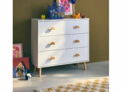 Sweeek Cómoda infantil, 3 cajones Blanco New