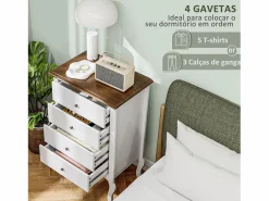 Homcom Mueble De Bebé|Cómoda Kiwita 4 cajones 98,5x60x40 cm