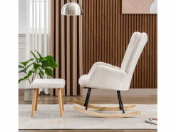 Cómoda mecedora - 65 x 82 x 94 cm - con reposacabezas + reposapiés - madera -^Merax