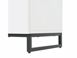 Cómoda moderna y brillante - Cómoda de 6 cajones con patas de metal - y negro Blanco Outlet