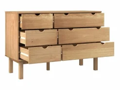 Cómoda OTTA madera maciza de pino 111x43x73,5 cm ES65993 Marru00f3n Online